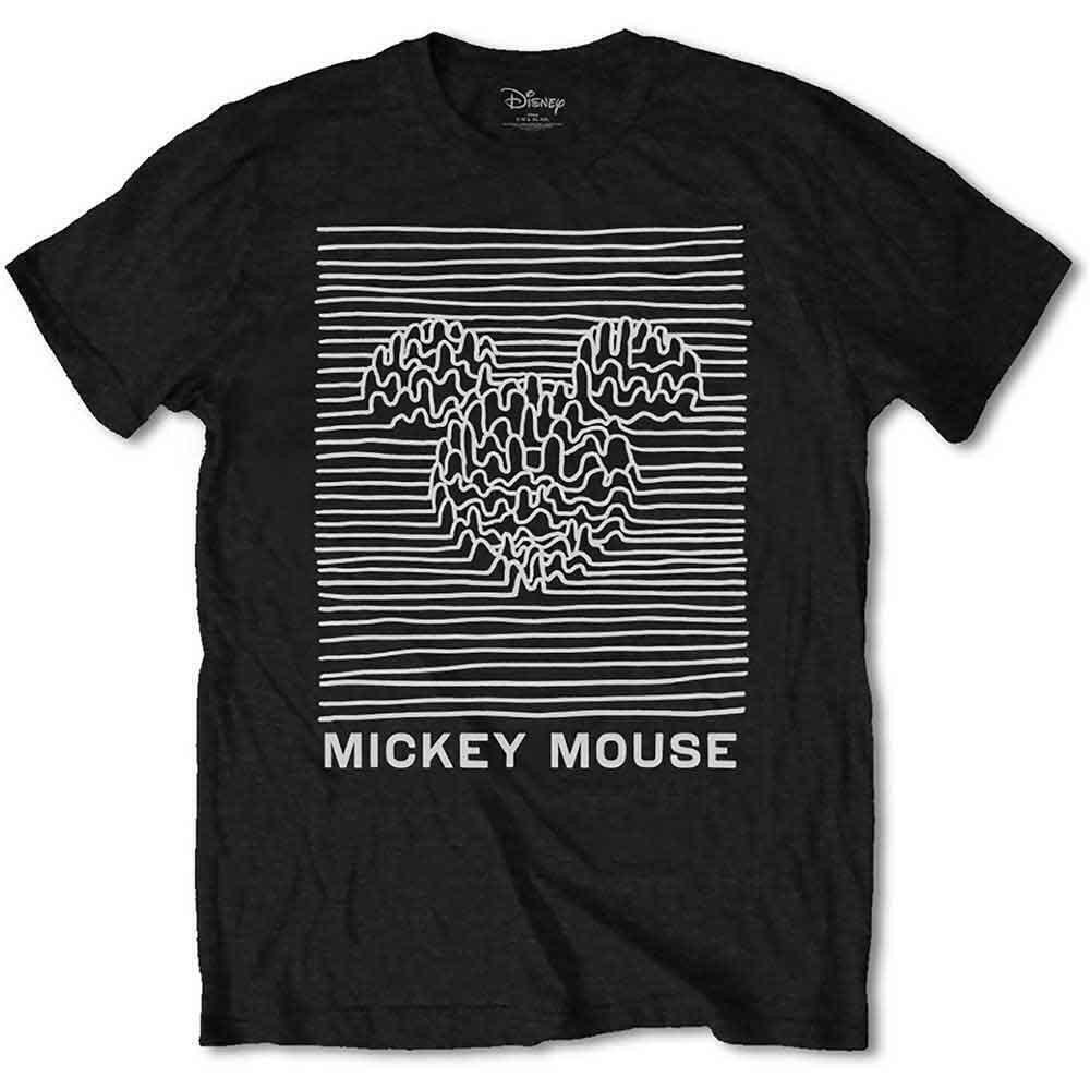 Disney Unisex T Shirt Mickey Mouse Unknown Pleasures